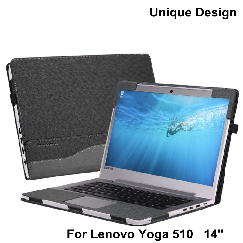 2017 чехол для ноутбука lenovo Yoga 510 дюймов 14 рукав Жесткий Чехол PU кожа защитная +