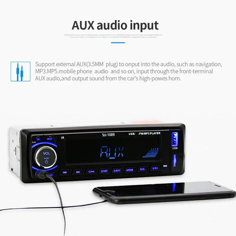 1 шт. ЖК экран Bluetooth стерео в тире MP3 аудио плеер FM радио AUX вход FM/USB/Радио пульт