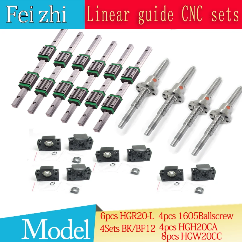Линейный направляющий 2 шт HGR20 1600 1200 HGR15 300 + 3 шариковый винт cnc части|Линейные