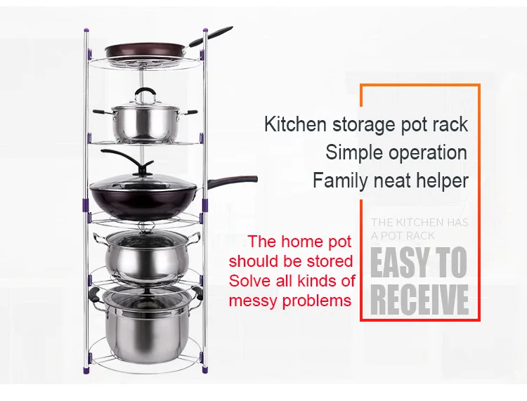 

Five Tier Kitchen Pan Stand Saucepan Pot Rack Holder Chrome New By Home Discount