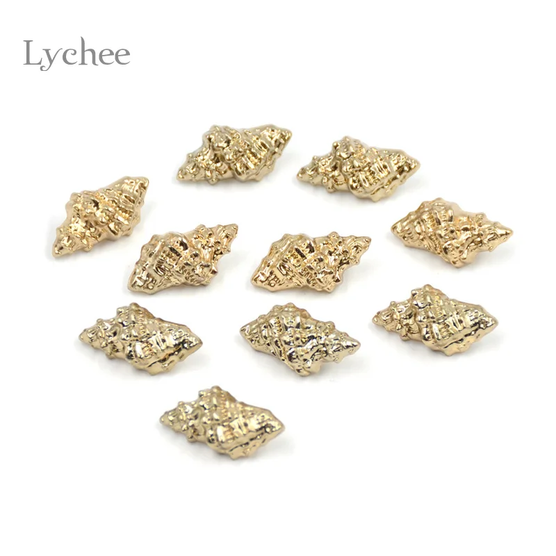 Lychee Life 10 Pieces/Lot Metal Sewing Button Scrapbooking Sea Series Glittering Starfish Seashells Jeans Buttons Decorative | Дом и сад