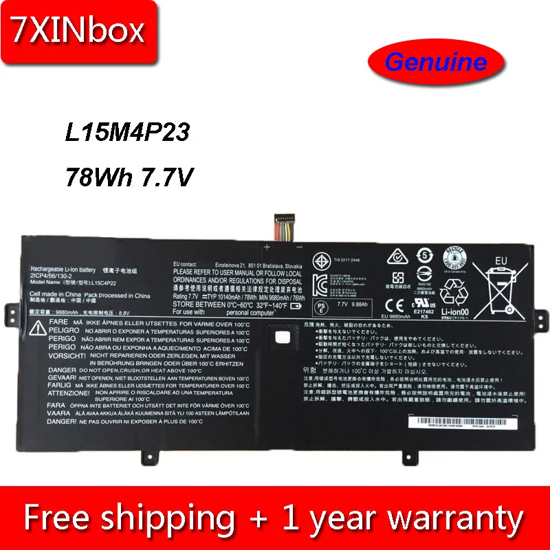 7XINbox 78Wh 10140mAh 7 V подлинный L15M4P23 L15C4P22 L15C4P21 Аккумулятор для ноутбука Lenovo Yoga 5 Pro 910