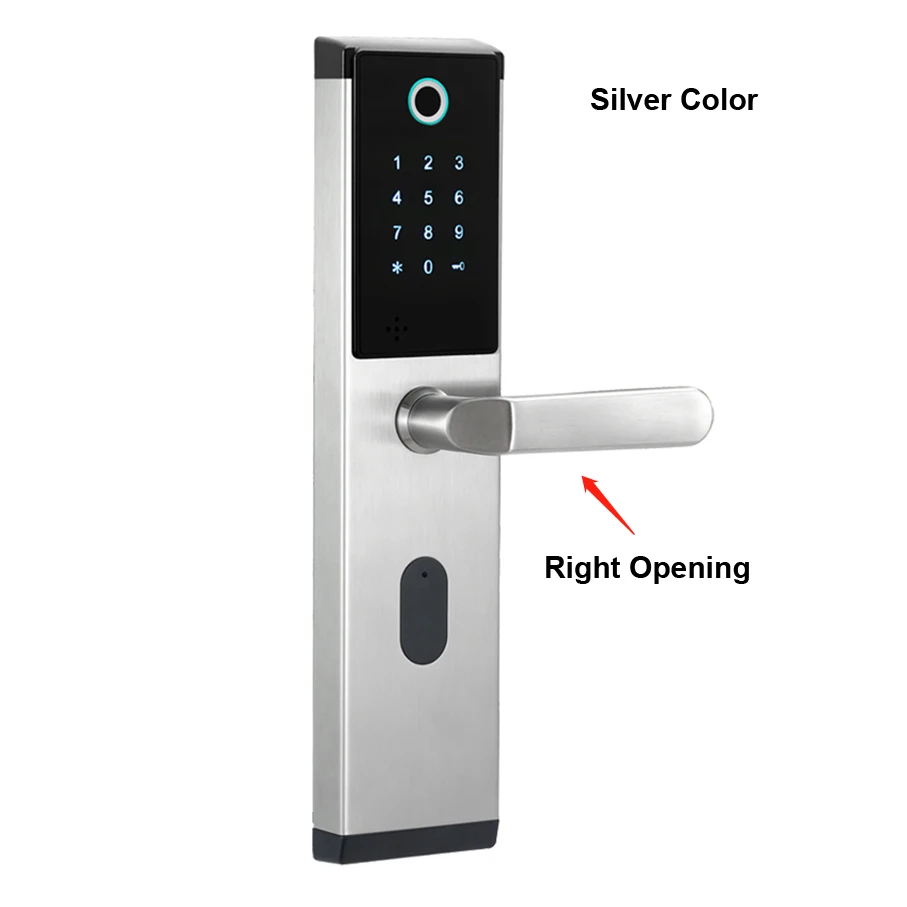 Silver-Right opening YOHEEN умный биометрический замок для отпечатков пальцев с цифровым паролем RFID карта Ключ Электронный умный дверной замок для отпечатков пальцев - Цвет: Silver-Right opening