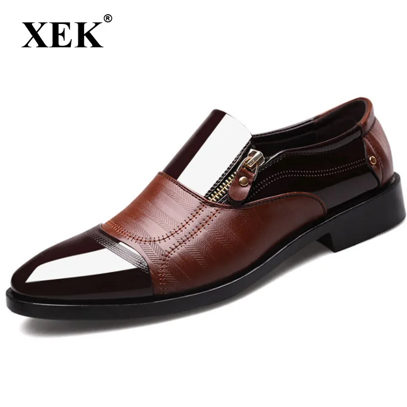

Новые весенние модные деловые мужские туфли XEK, кожаные высококачественные мягкие Повседневные Дышащие мужские туфли на плоской подошве с молнией, женская обувь ZLL301