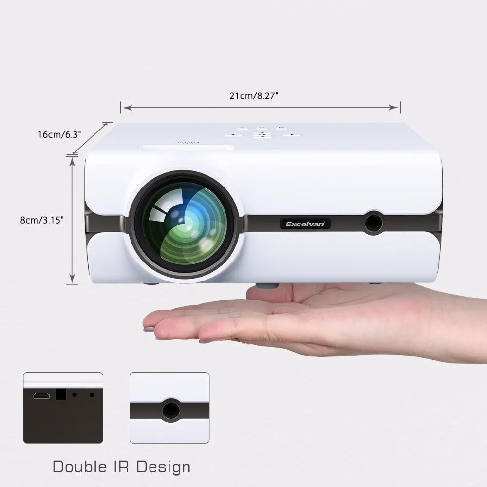 Светодиодный проектор Excelvan BL45 2000 люмен ЖК для домашнего кинотеатра 1080P