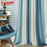 blue striped printed blackout curtains for living room modern window blinds for married room study room kids cortinas wp109 30