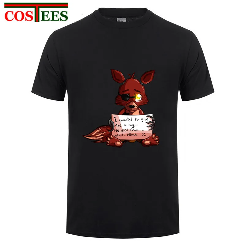 Короткий рукав FNAF плюшевая Foxy мужская футболка Летняя хип хоп хлопковая Футболка