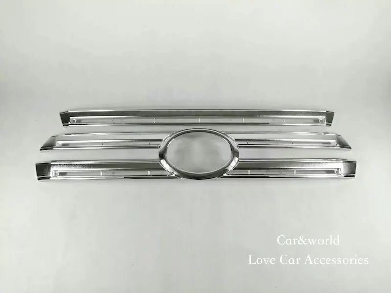 Для Toyota Land Cruiser LC 200 V8 Решетка переднего бампера Гриль Крышка планки ABS хромированные наклейки аксессуары для стайлинга автомобилей