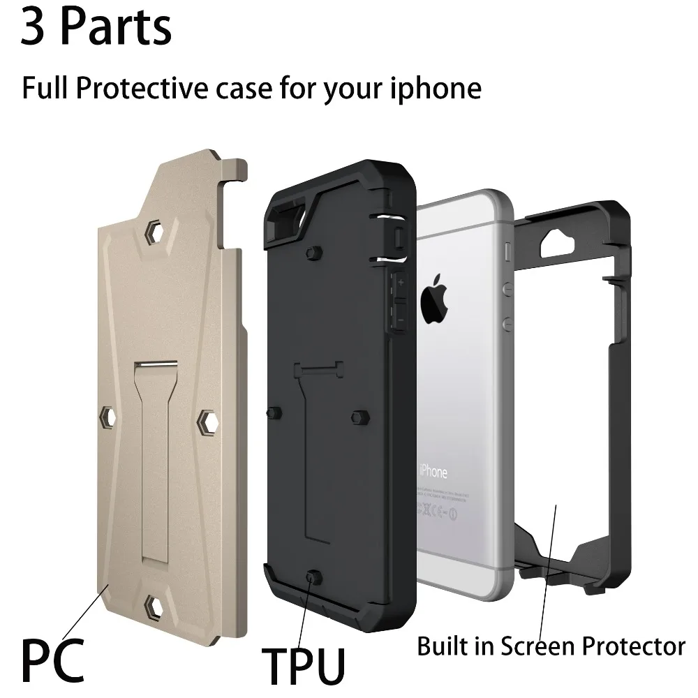 KSELF Full Protective Case For iPhone 5s SE Cover Built in Screen Protector Shockproof 2019 Protectiv |