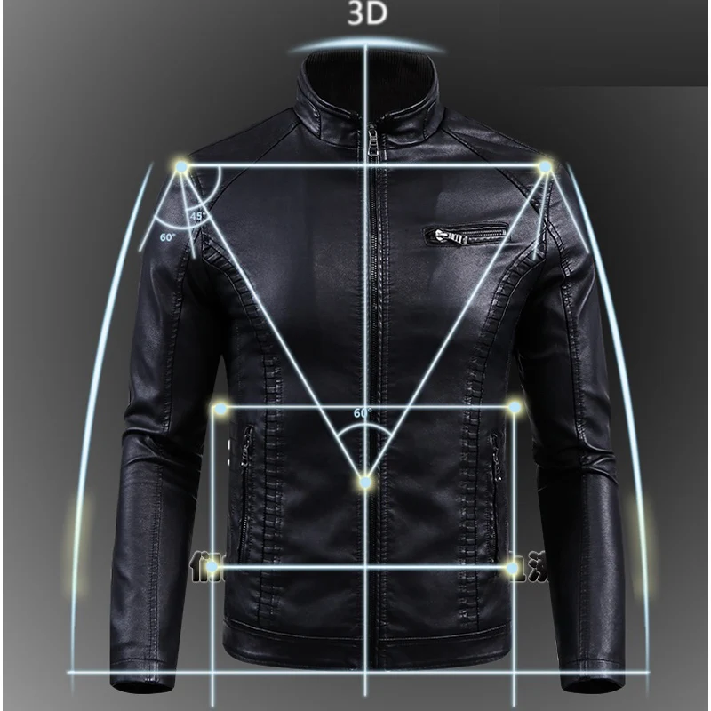 Bomber Solid Jacket 2019 Men Casual Spring Autumn Sportswear Leather Overcoat Motorcycle Mens Jackets Homme Coats Oversized 5XL | Мужская