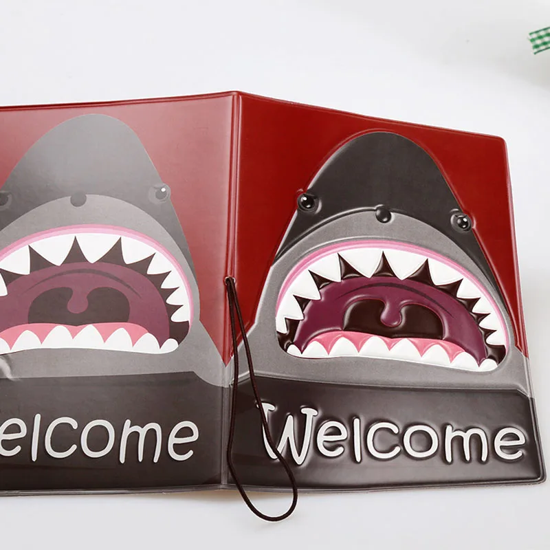 ДИКЕДАКУ Обложка для паспорта Мультфильм Акула Многофункциональный держатель 3D PVC коллекция сертификатов набор чехол.