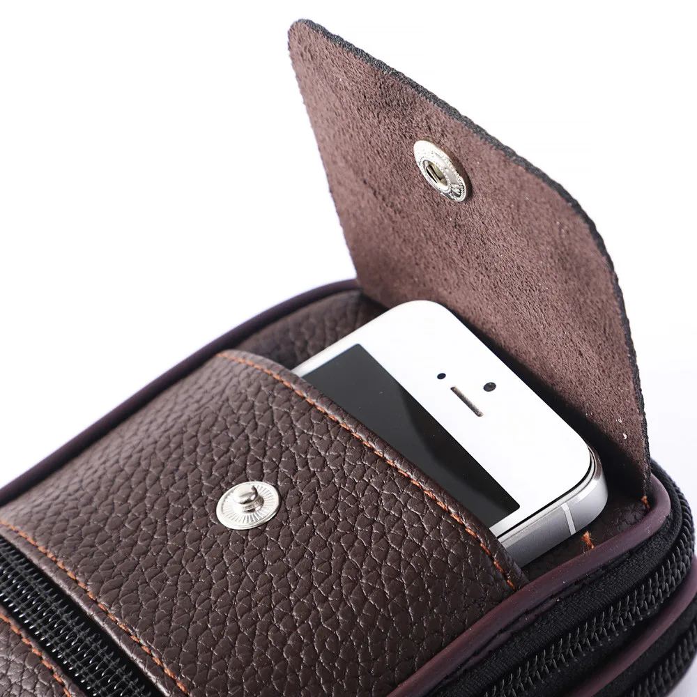 Винтажный Мужской кошелек однотонная кожаная сумка мессенджер для монет