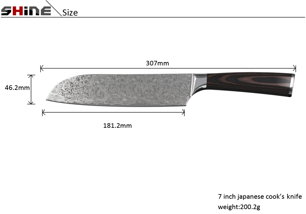 Xyj кухонные ножи 8 ''шеф-повар нарезки 7'' японского повара 5 ''santoku Utility