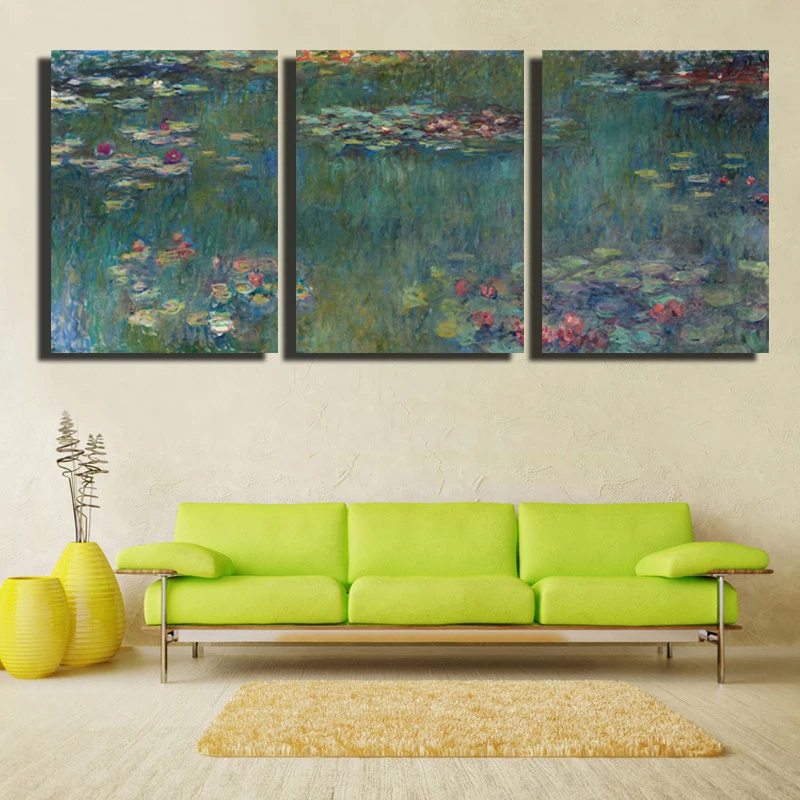 Картина Monet с изображением водной лилии реплика в импрессионистском стиле