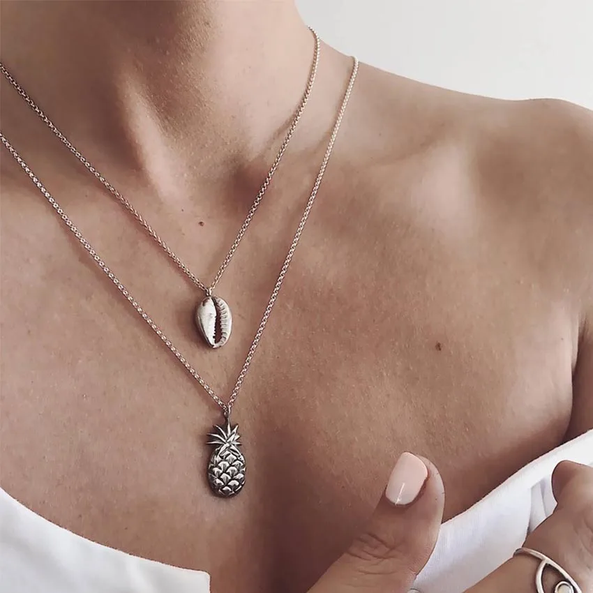 Женская винтажная цепочка в виде ананаса чокер длинное ожерелье Jewelry Ювелирное