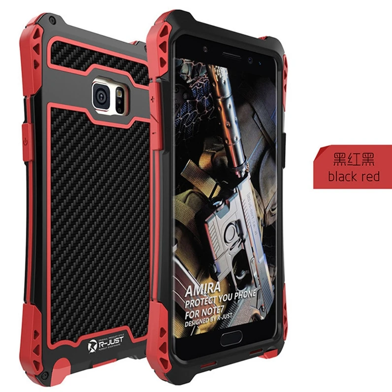 Luxury Life Waterproof Shockproof Aluminum Armor Hard Case For Samsung Galaxy Note 7 Metal Cover with Tempered Glass |