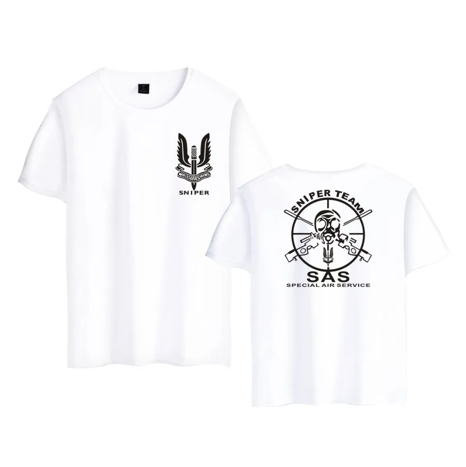 British Army Special Air Service insignia Tshirt Men Cotton Fashion Casual Clothing S.A.S SAS SNIPER TEAM Short Sleeve T-shirt | Мужская
