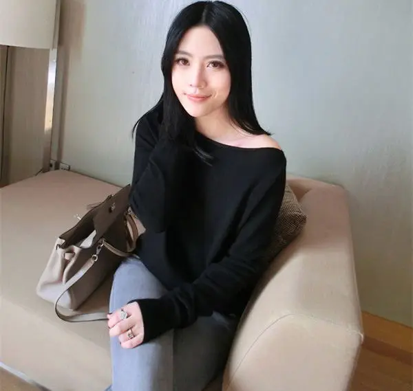 NEW Cashmere Sweater word collar pullover knitted sweater women's long sleeve casual shirt Wool | Женская одежда