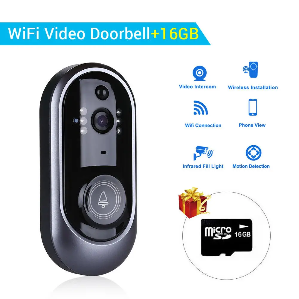WiFi беспроводной дверной звонок визуальный HD домофон камера безопасности видео
