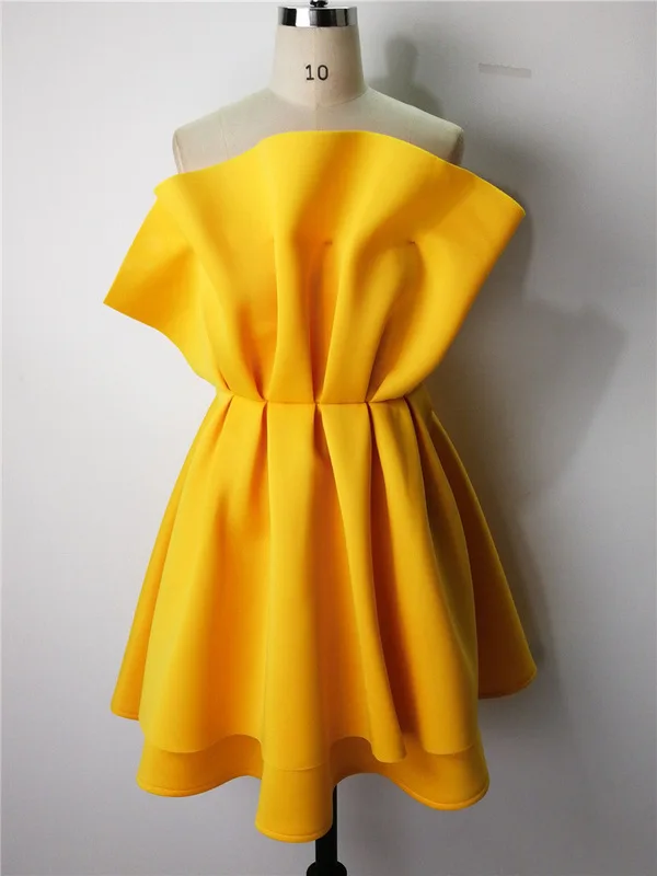 Модное женское Сексуальное желтое платье с оборками летние вечерние платья sukienki