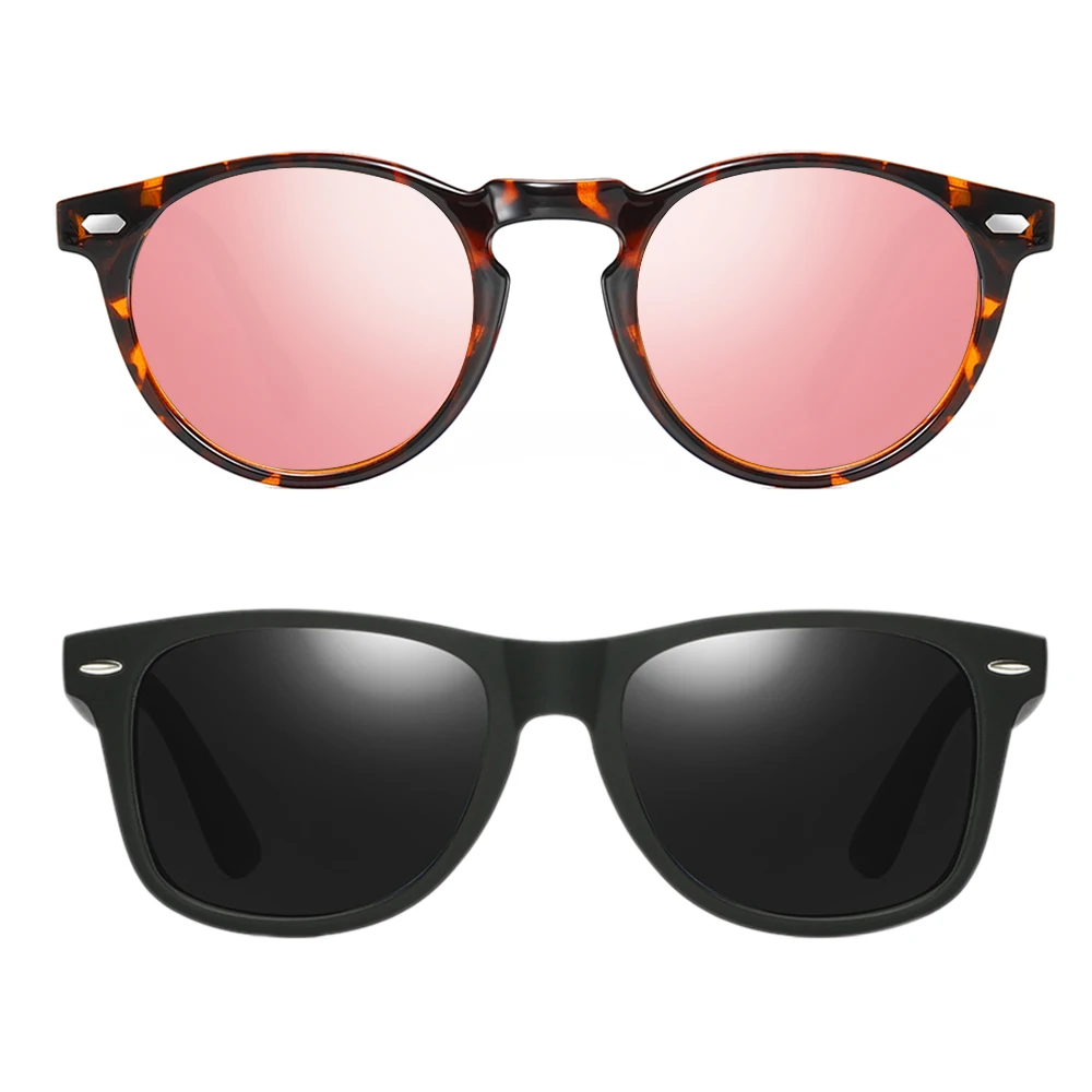 

Bruno dunn DESIGN Men Women Classic Retro Rivet Polarized Sunglasses TR90 Legs Lighter Design Oval Frame UV400 Protection ray
