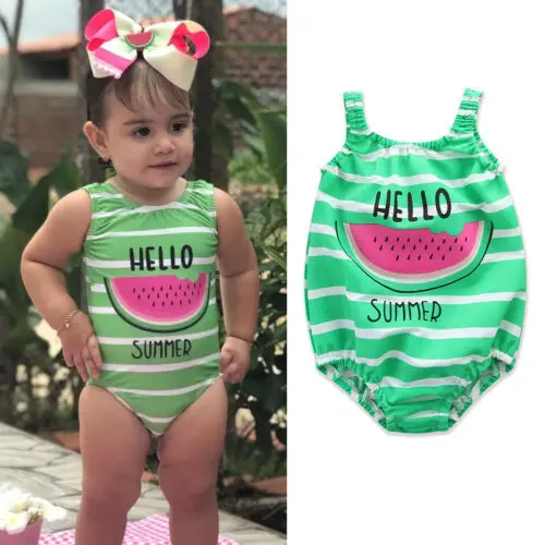 Горячая Распродажа милые детские комплекты бикини с принтом арбуза для
