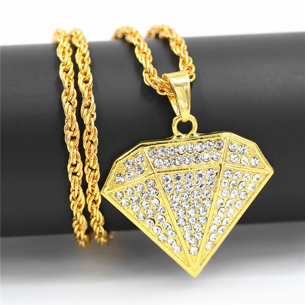 Uodesign ожерелье с подвеской со стразами для женщин/мужчин золотого цвета ювелирные