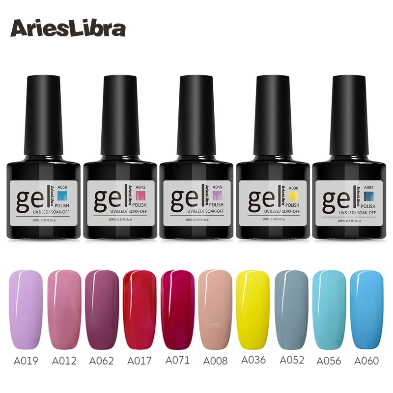 AriesLibra Гель-лак для ногтей лак Vernis клей УФ лампа 10 мл замачиваемый лак светодиодный Гель-лак для ногтей