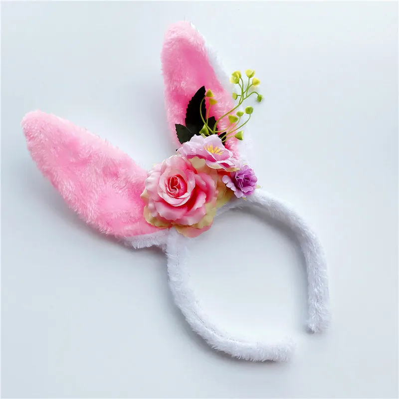 Пустынный камуфляж Дети Hairband кролик уха лента для волос для Платье на день рождения с цветочным принтом повязка для волос Интимные аксессуары для фотосессий - Цвет: Пустынный камуфляж