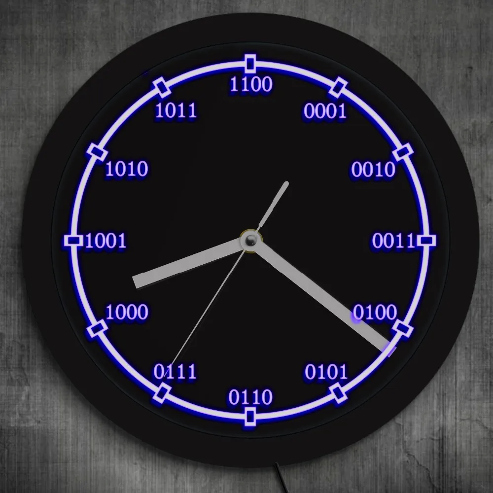 Настенные часы с двойным кодом математические цифры светодиодный неоновый знак