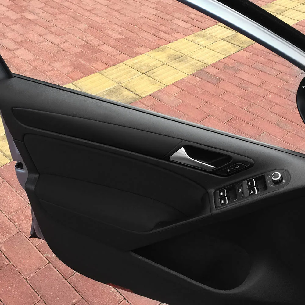 Для Volkswagen VW Golf 6 MK6 дверная ручка Накладка оконная панель Переключатель углеродное волокно пленка наклейка для автомобиля аксессуары для укладки - Название цвета: ice matt black