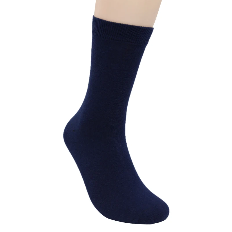 Navy blue 5pairs Eur40-44, высокое качество, мужские брендовые деловые хлопковые носки, мужские осенние зимние черные носки средней длины, 5 пар/лот, s07 - Цвет: Navy blue 5pairs