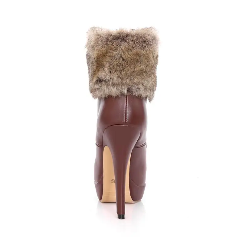 LebaLuka/женские ботильоны на высоком каблуке зимняя обувь меху со шнуровкой женские