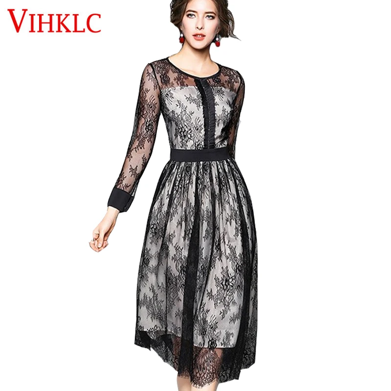 2018 Новый Демисезонный мода Европы Женская одежда цветы лоскутное кружевное