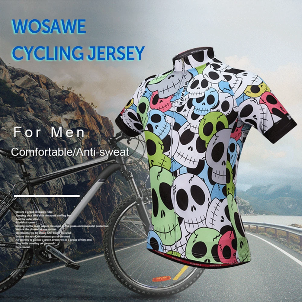 Мужская Летняя веломайка WOSAWE дышащая рубашка с коротким рукавом на молнии|Майки