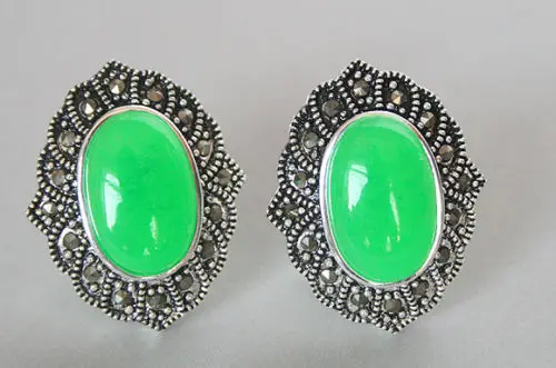 Новый стиль 925 стерлингового серебра ювелирные изделия инкрустация ярко-зеленый