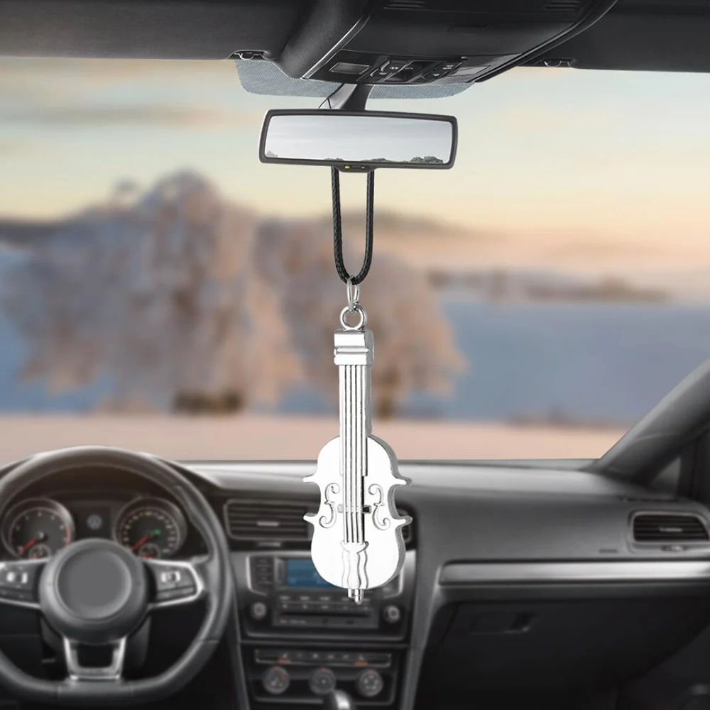 

Auto Ornaments Car Pendant Love Violin Love music Interior Rearview Mirror Decoration Hanging Decor Car Accessories Gifts