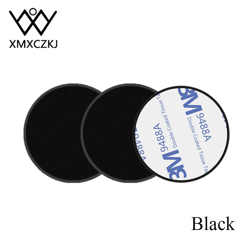 Black 3 Round XMXCZKJ Высокое качество комплект металлических пластин для магнитный держатель телефона в автомобиль Замена металлической пластины с клеем - Цвет: Black 3 Round