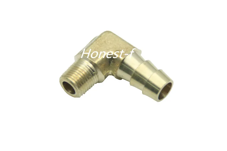 Латунный штуцер с Колено 90 градусов внутренним диаметром 1/8 дюйма стандарт BSPT x 3/8