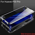 Роскошный Магнитный поглощающий чехол для Huawei P30 Pro металлическая рамка Прозрачный чехол из закаленного стекла для Huawei P30Pro Магнитные Флип-Чехлы