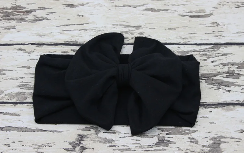 

10 pcs/lot Messy Bow Turban Headband Big Bow Headwrap Solid Messy Bow Headband