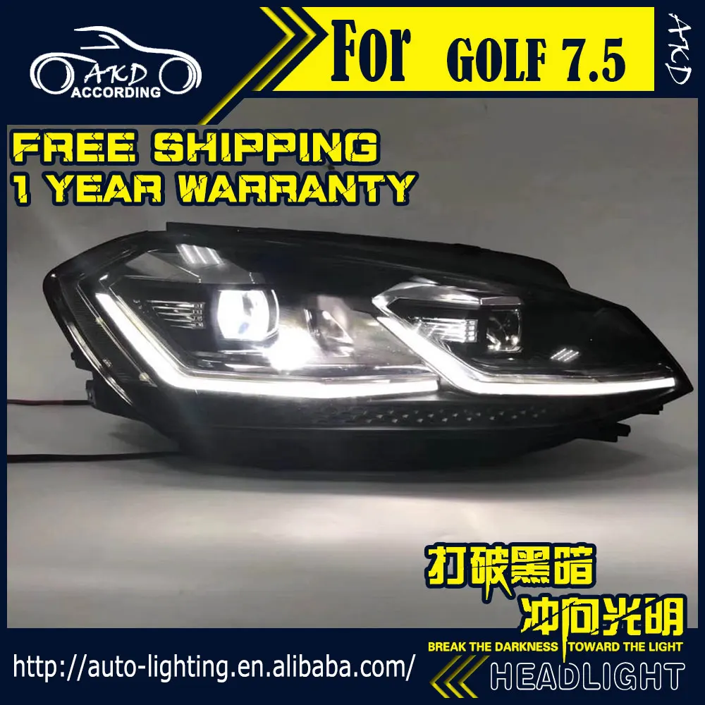 Головной фонарь в сборе для Volks wgen Golf 7 фары Golf 7,5 светодиодный фонарь DRL динамический сигнал поворота Биксеноновые линзы HID