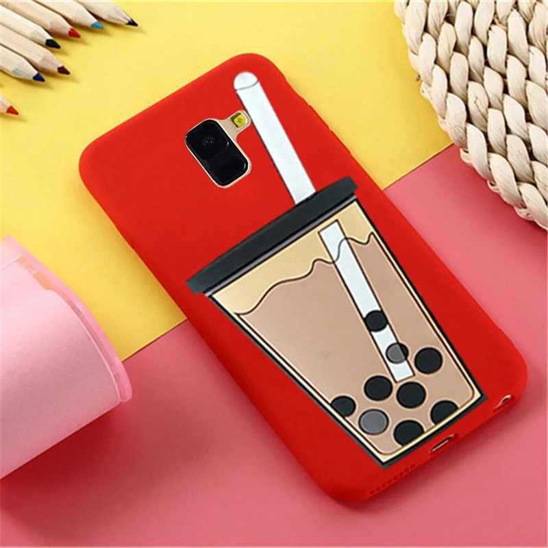 ТПУ чехол для Samsung Galaxy J4 2018 J400 J400F 3D мультфильм молоко чайная чашка с крышкой J6 ON6 J8