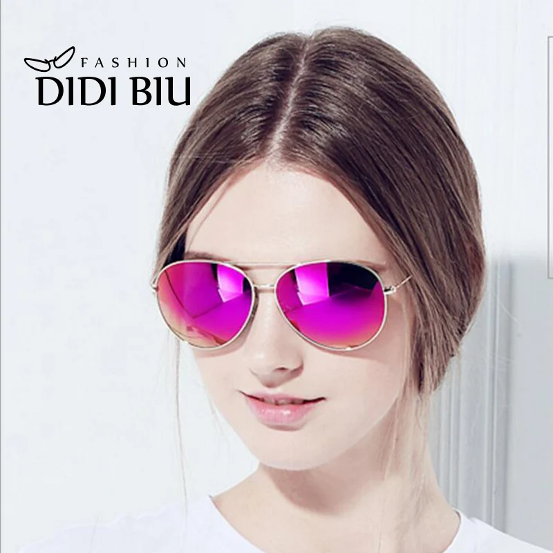 Солнцезащитные очки радужные большие военные коричневые авиационные женские