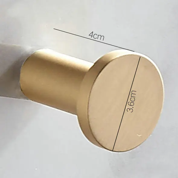 large diameter 3.6cm Латунный крючок, матовые крючки для халатов, крючок для одежды, настенные аксессуары для ванной комнаты, латунная вешалка для одежды, дверной крючок - Цвет: large diameter 3.6cm