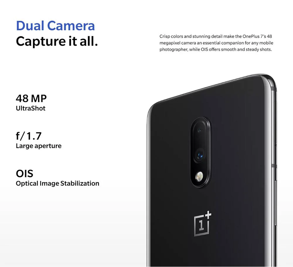 Мобильный телефон Oneplus 7, Восьмиядерный процессор Snapdragon 855, 8 ГБ, 12 Гб ОЗУ, 256 Гб ПЗУ, UFS 3,0, 6,41 дюйма, 48мп камера, 4G LTE, NFC Smart