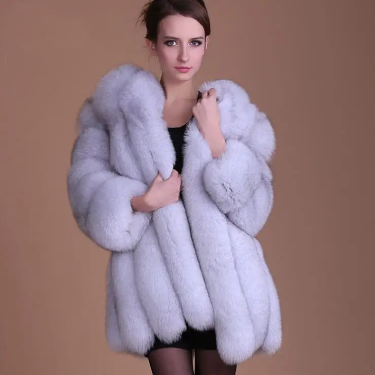 Autumn Winter Faux Fur Coat Black Jacket Thick Long Cardigan Plus Size Pink Long Fake Fur Women Winter White Coat Female