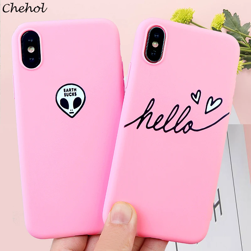 Забавные Чехлы для мобильных телефонов IPhone 6 s 7 8 Plus X XS MAX XR чехол Hello Мягкий ТПУ