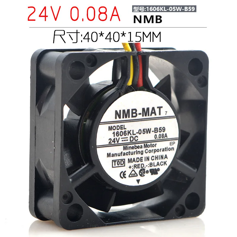NMB оригинальный вентилятор 1606KL 05W B59 T05 40 мм 40X40X15 сервер квадратный DC 24V 0.08A 3 провода