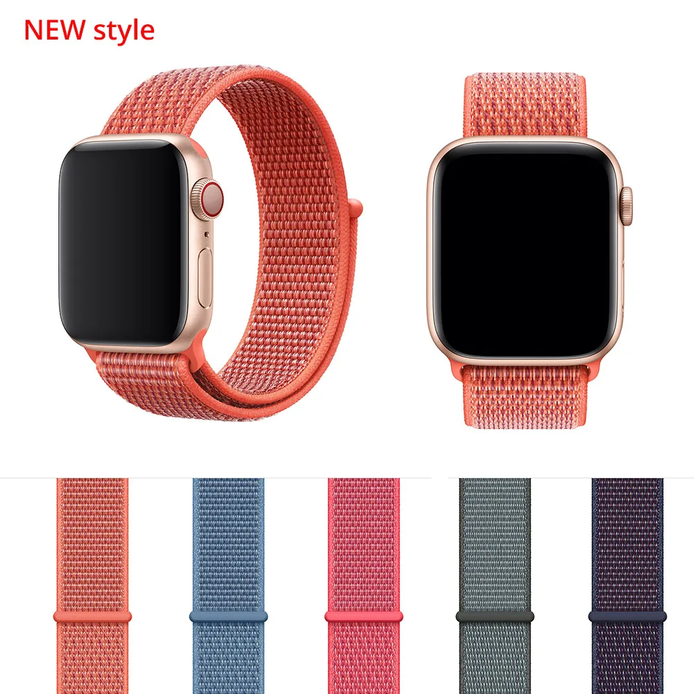 Новинка 2018 светоотражающий тканый нейлоновый спортивный ремешок для Apple Watch
